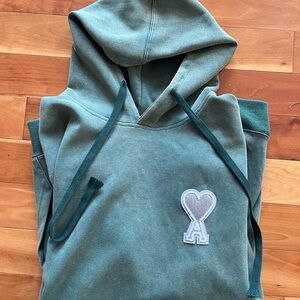Ami Green Hoodie with Heart Logo